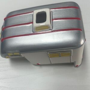 Silver and White Ceramic Camper Decor Scentsy camper shell truck topper
